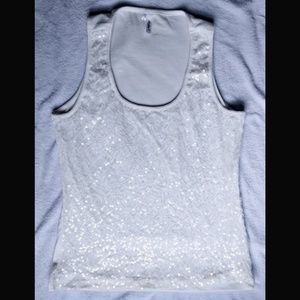 Lace Sequin embellished tank top